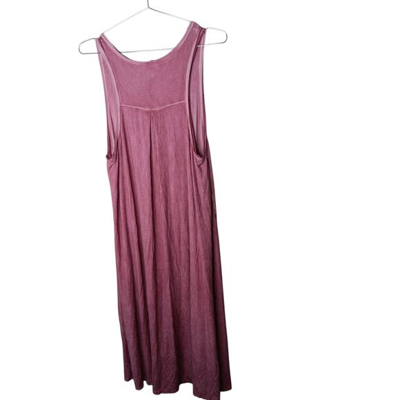 POL Oversized Maxi Dress Small Pink Sleeveless Henley Tank Textured Panels 48” - Picture 3 of 12